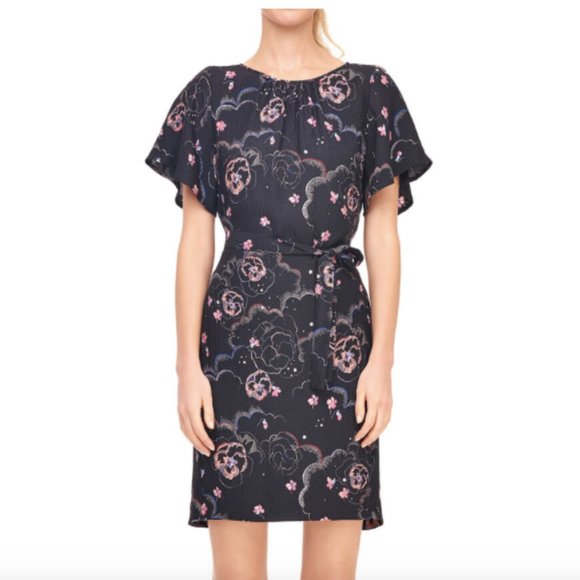 Rebecca Taylor Dresses & Skirts - Rebecca Taylor Neptune Floral Silk Tie Wais Dress